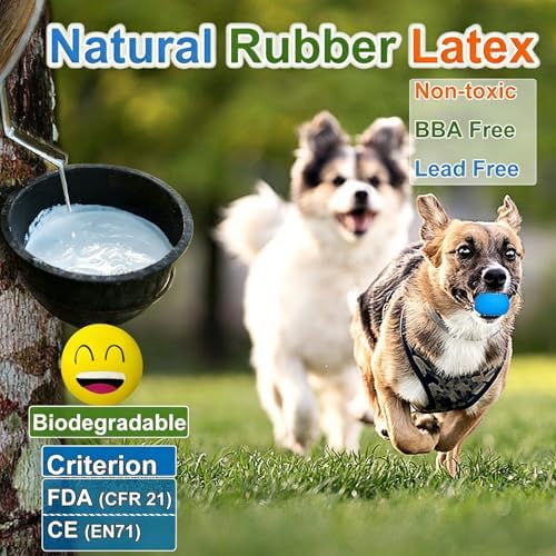 Latex Squeaky Dog Toys for Small Dogs & Mini Breeds, 2.2" Flat Ball