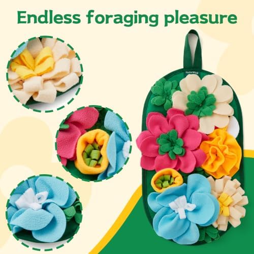 Guinea Pig Snuffle Mat, Rabbit Foraging Mat, Interactive Enrichment Feeding Toy with Slow Feeding Design, Encourages Natural Foraging Skills for Hamsters, Hedgehogs, Kittens & All Small Animals