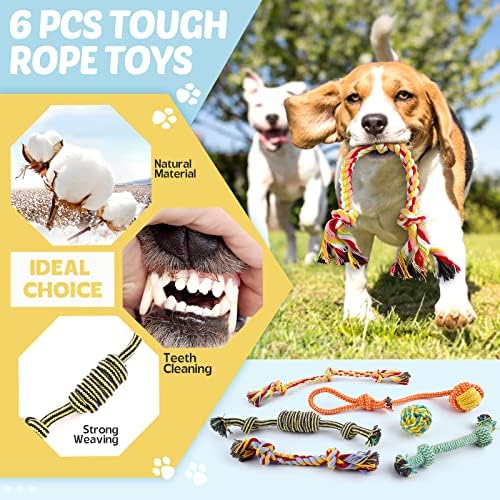 LOYEE Puppy Toys 21 Pack, Small Dog Chew Toys with Rope Toys for Teething Pet Cute Squeak Toy with Treating Ball for Puppy, Small Dogs - 21 Pack