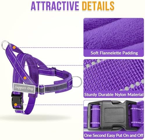 Lukovee No Pull Dog Harness and Leash Set, Soft Padded for Large Medium Dog