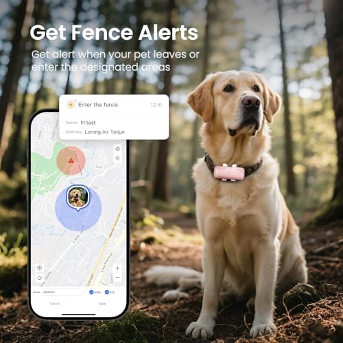 SEEWORLD Cat Tracker GPS Tracker for Dogs Cats Real-Time Location Tracker Virtual Fence 180 Days Location History 4G Dog Tracker for 6.5lbs+ Pets, Subscription Required
