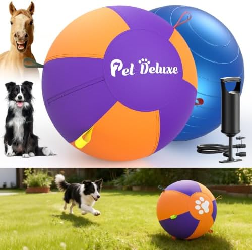 18" Herding Ball for Dogs, 2026 Upgraded Herding Ball with Heavy-Duty Cover & High-Output Pump – Interactive Dog Toy for Australian Shepherds, Border Collies & Herding Breeds, Outdoor Training & Play
