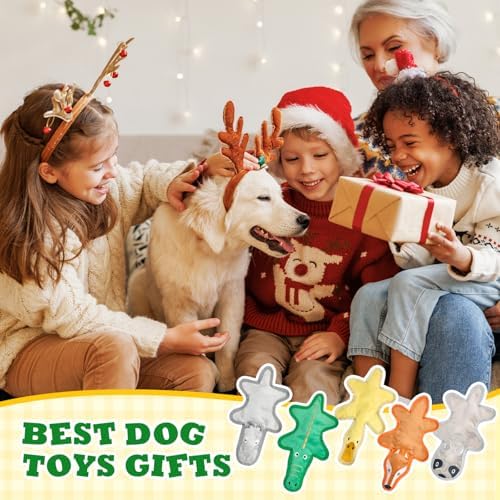 No Stuffing Dog Squeaky Toys, 1 PCS Tough Durable Plush Chew Toy for Boredom and Teething, Interactive Dog Toys for Small Medium Large Dogs to Keep Them Busy (Sheep)