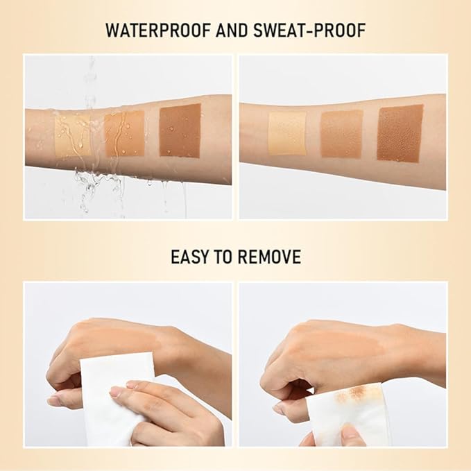Waterproof Leg & Body Makeup - No Transfer, Covers Varicose Veins, Scars, and Tattoos for All Skin Tones, 4 fl oz (02#Medium, 1 Piece)