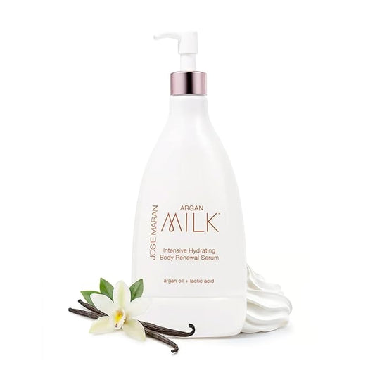 Josie Maran Argan Milk Body Serum - Nourishing Body Milk Enriched with Argan Oil to Deeply Hydrate Skin - Enriched with Pineapple Enzymes to Gently Exfoliate - Dream Cream (20 Fl Oz)