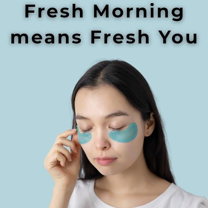 Under Eye Patches for Dark Circles & Puffiness – Hydrating Hydrogel Eye Patches with Niacinamide & Hyaluronic Acid, Cooling Undereye Eye Pads, 60 PCS (30 Pairs), Blue