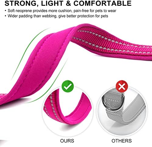 azuza Airtag Dog Collar, Small Dog Collar with Airtag Holder, Hot Pink, S