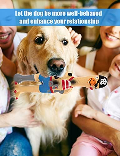 jooee Screaming Rubber Chicken Dog Squeaky Toy, 8.5 Inch Tall, Latex Chew Molar Dog Toy (Pirate)