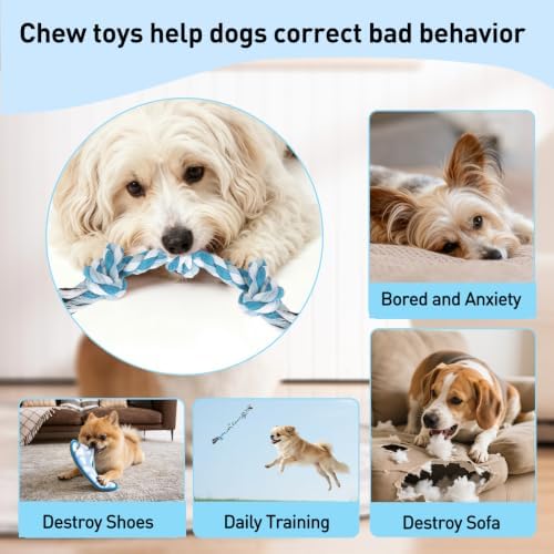 SZEE Dog Rope Toy 2-Pack, Rope Toys for Dogs, Suitable for Small Breeds