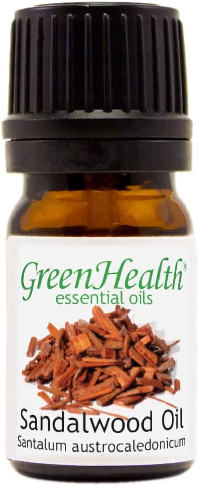 Sandalwood Essential Oil – 5 ml – 100% Pure & Natural – Premium Therapeutic Grade for Aromatherapy, Relaxation, Skin & Diffuser – GreenHealth