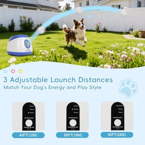 Automatic Ball Launcher for Dogs: 40-80FT Thrower Fetch Machine