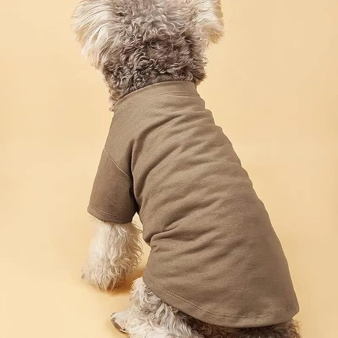 Cute Dog Clothes, T Shirt for Medium and Small Dogs Girl Boy,Puppy.Breathable Soft Dog Costume for Pet Dogs Cats, Pet Pullover Jumper, Cat Clothes (L-(10~17lb), Chest~18", Khaki)