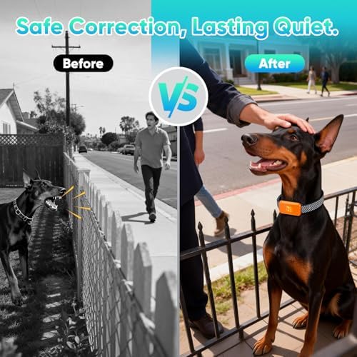 Dog Bark Collar for Large Medium Small Dogs, Effective No-Bark Collar, Smart Barking Collar, 2026 Upgraded Bark Collar with 7 Sensitivity, 3 Modes,Carrot Orange