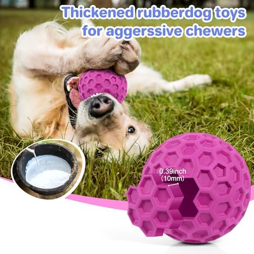 DISSKNIC Indestructible Squeaky Dog Balls, Dog Toys for Aggressive Chewers Large Breed for Relieving Anxiety, Tough Dog Chew Toys Balls for Aggressive Chewers, Outdoor Squeaky Cognitive Dog Toys