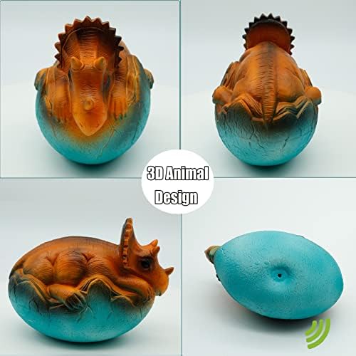 Squeaky Latex Dog Toys,Cute Dinosaur Egg Dog Squeaky Chew Toys for Training,Fetch Interactive Play for Small Medium Large Dogs,5.5inch