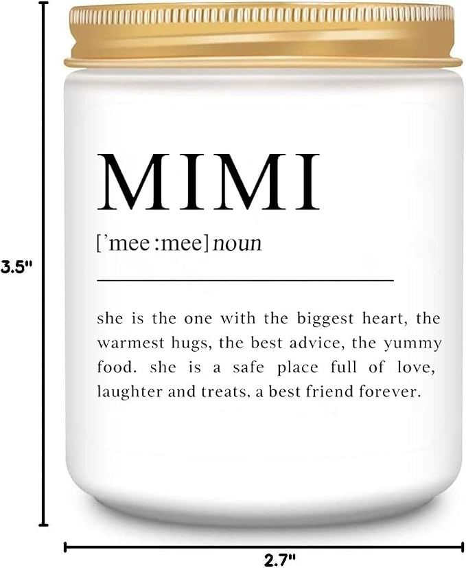 LEIOH Mimi Gifts Mothers Day Gifts for Mimi,Mimis Grandma Grandmother Christmas Birthday Present Lavender Jar Candle