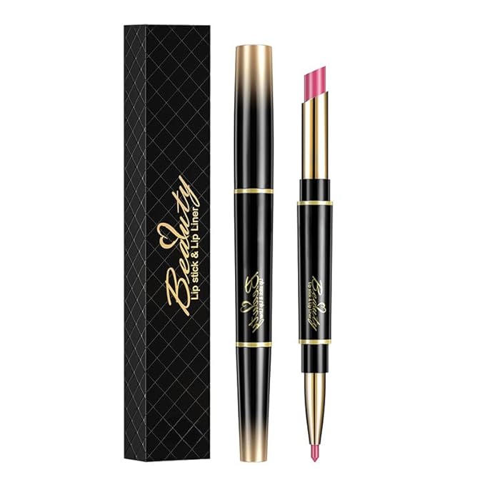 Double Head Lipstick and Lip Liner - Long-lasting Makeup - Waterproof Daily Glamour Makeup (4#berry red)