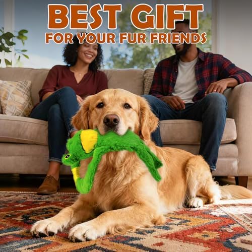 No Stuffing 5-Pack Dog Toys, Squeaky Plush with Crinkle for Medium Pets