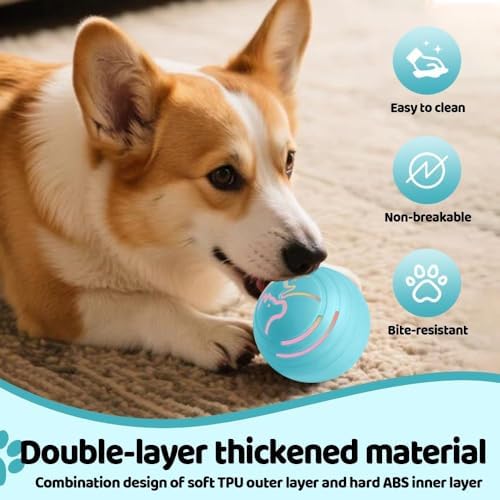 Smart Jumping Ball Dog Toy, Automatic Moving Pet Ball, Suitable for Toy Balls for Small Dogs and Cats(Blue)