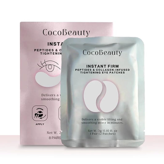 COCOBEAUTY InstaFirm Eye Patches – Under Eye Mask for Puffiness and Dark Circles – Topicals Eye Treatment for Women & Men – Eye Bags Solution – Hydrating Eye Masks for Health and Beauty (8 pairs)