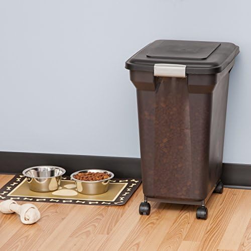 IRIS USA Dog Food Storage Container, Up to 40 lbs, Smoke, Made in USA
