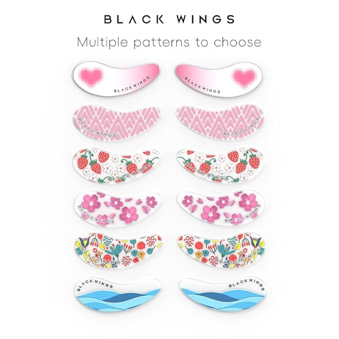 Self Adhesive Silicone Under Eye Pads, Reusable Moisturizing Under Eye Patches for Lash Lift & Eyelash Extensions, Soft Lash Extension Tools Eye Gel Pads for Salon & Home Use(strawberry 6 pairs)