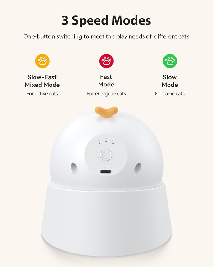 ROJECO Auto Laser Cat Toy,Interactive Cat Toys for Relief Boredom Indoor | Magnetic Base/Random Motion Track/Laser Safe for Pets/Run Quiet/1000mA Battery/USB Rechargeable/Auto Sleep & 3 Speed Modes
