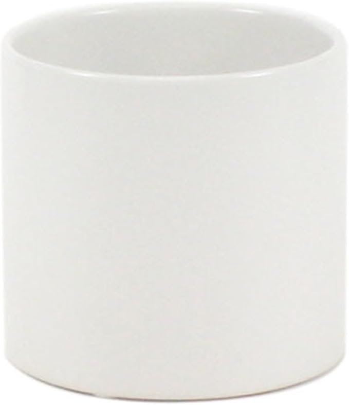 WGVI Matte White Ceramic Cylinder Vase Width 5.5" Height 5", Flower Arrangements, Candle Holder, Terrarium Planter Pot, Storage Container Organizer, Pen Brush Holder, Tabletop Decor, Bulk, 12 Pcs
