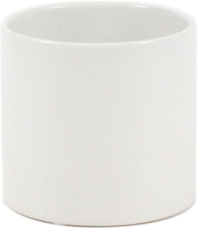 WGVI Matte White Ceramic Cylinder Vase Width 5.5" Height 5", Flower Arrangements, Candle Holder, Terrarium Planter Pot, Storage Container Organizer, Pen Brush Holder, Home Tabletop Decor, 1 Piece