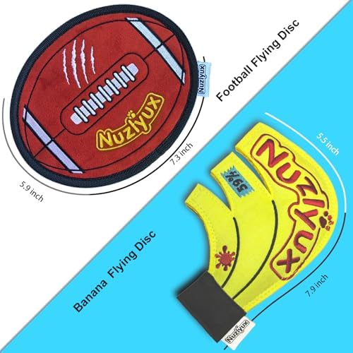 Squeaky Flying Discs for Small Med Dogs 2-Pack Fetch Gear