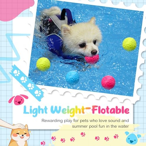 Foilswirl 24 Pieces Squeaky Balls for Dogs Rubber Squeaky Dog Toys Bulk 2.36 Inch Dog Toys Ball Interactive Chewing Ball for Medium and Small Dogs Puppy, 3 Colors (Spherical)