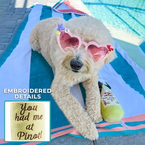 Haute Diggity Dog Santa Muttgarita Bottle Plush Dog Toy, Wine Parody Toy