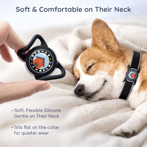 Waterproof AirTag Holder for Dog Collar, Soft Slide-On Dog AirTag Holder | Full-Body Protection, No-Dangle Fit, Ultra-Durable, Lightweight, Tool-Free Installation, Fits Dog & Cat Collars
