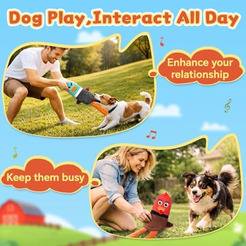 Tough Dog Toys, 2 Pack No Stuffing Squeaky Toys