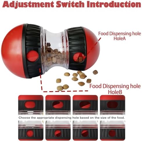 Dog Food Puzzle Toys, Adjustable Dog Treat Dispensing Dogs Toys, Interactive Chase Slow Feeder for Boredom and Stimulating, IQ Training for Medium/Large Dogs