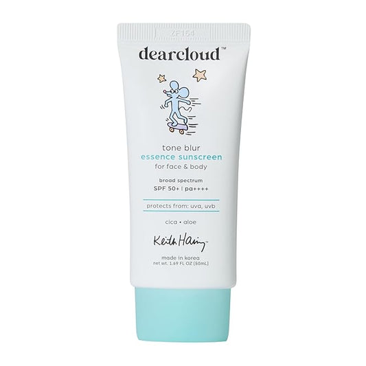 Keith Haring Tone Blur Essence Sunscreen SPF 50 – Korean Sunscreen for Face, Primer & Vegan (1.69 fl oz)