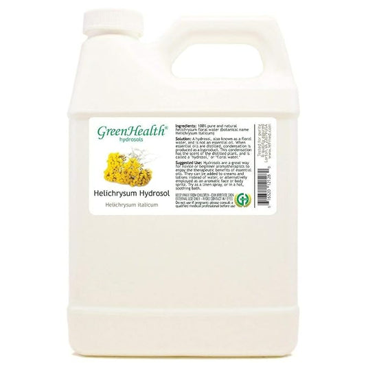 GreenHealth Helichrysum Hydrosol (Floral Water) - 32 fl oz Plastic Jug w/Cap - 100% Pure (NOT Oil)