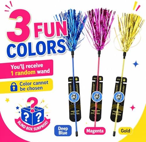 Cat Wand Toy for Indoor Cats, Interactive Kitten Toy, 1 Pack, Random Color
