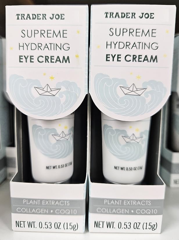 Trader Joe Supreme Hydrating Plant Extracts Collagen Coq10 Eye Cream 0.53oz 15g (Two Tubes)