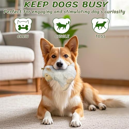 Squeaky Stuffed Sheep Dog Toys, Chew for Large Medium Small Breeds