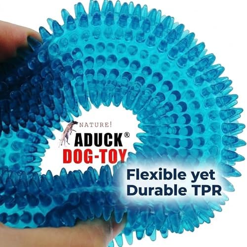 Squeaky Dog Toys for Aggressive Chewers, Floating Donut Ring for Large Dogs