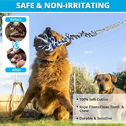 TRSMIMA Spring Pole Rope Toys - Spring Pole for Dogs Heavy Duty
