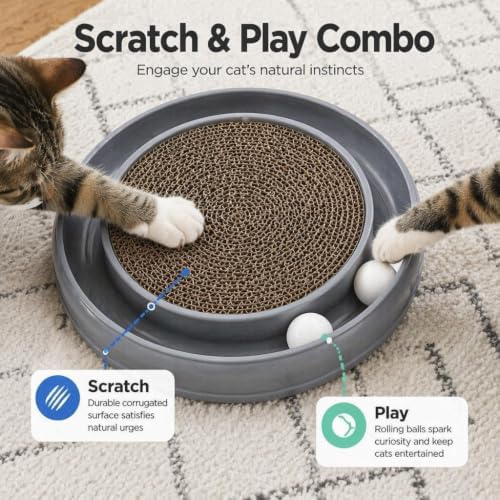 Cat Scratcher Toy Ball Track (Gray)