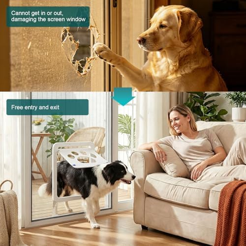 Ownpets Dog Screen Door 12"x14" Fits Large Dogs Up 80 lbs & Small Breeds