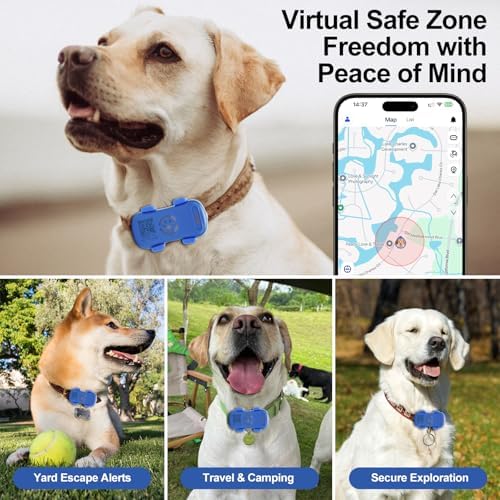 Pet GPS Tracker for Dogs & Cats |Real-Time Location | Subscription Required | Geo-Fence, 180 Day Activity History, Smart Alerts, IP67 Waterproof