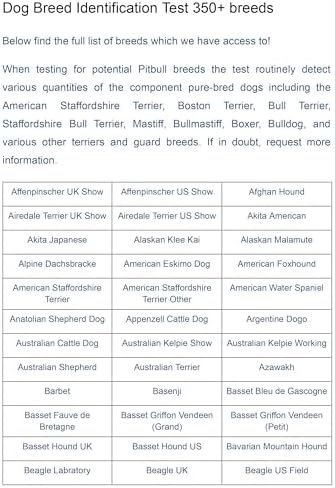 Dog Breed DNA Test Kit | Identifies 430+ Dog Breeds & Types | 174,000 Genetic Markers Analysed | Includes MDR1 Test & Breed Certificate | Home Cheek Swab Collection Kit for 1 Dog