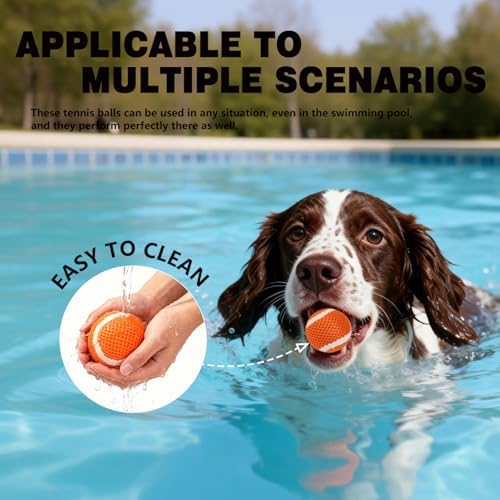 MECOOL Tennis Balls for Dogs 2.0in 20PCS Fetch Interactive Dog Balls Durable Toys for Cleaning Teeth Indoor/Outdoor Playing for Small and Middle Dogs(Blue and Orange)