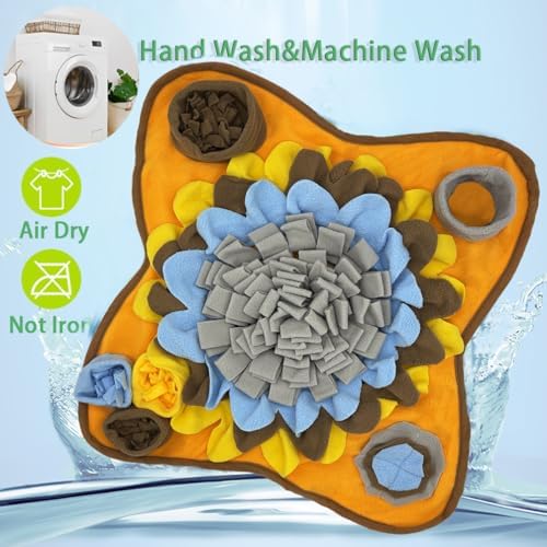 Dogs Snuffle Mat Pet Feeding Mats Puppy Sniffing Pad,Cat Doggies Interactive Puzzle Toys for Multiple Breeds Encourages Natural Foraging Skills,Training and Stress Release (Grey Brown)