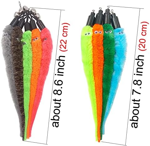 Cat Toy Worm Refills, 24 Pieces Interactive Cat Wand Attachments Worms Toy for Indoor Cats