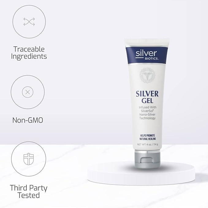 Silver Biotics Patented Multivalent SilverSol 20 PPM Soothing Skin Gel | Versatile 4 Oz Gel for Skin Wellness and Comfort
